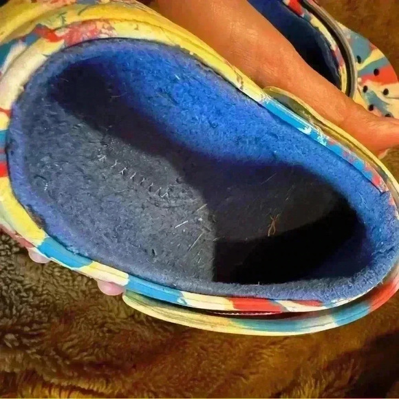Crocs Multicolor Marble Fleece Lined Winter Slip On Clogs J1 - Picture 9 of 10